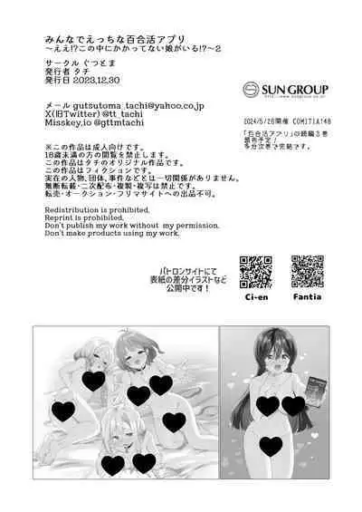 [Gutsutoma (Tachi)] Minna de Ecchi na Yurikatsu Appli ~Ee!? Kono Naka ni Kakattenai Musume ga Iru!?~2 | 让大家一起百合的催眠APP~诶!?有人没被催眠吗!? 2 [Chinese] [奢侈的彩凤个人汉化] [Digital]