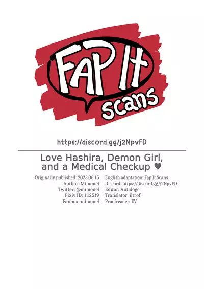 [Mimonel] Koibashira to Oni-Musume-chan no Shintai Kensa | Love Hashira, Demon Girl, and a Medical Checkup ♥ (Kimetsu no Yaiba) [English] [Fap It Scans] [Decensored]